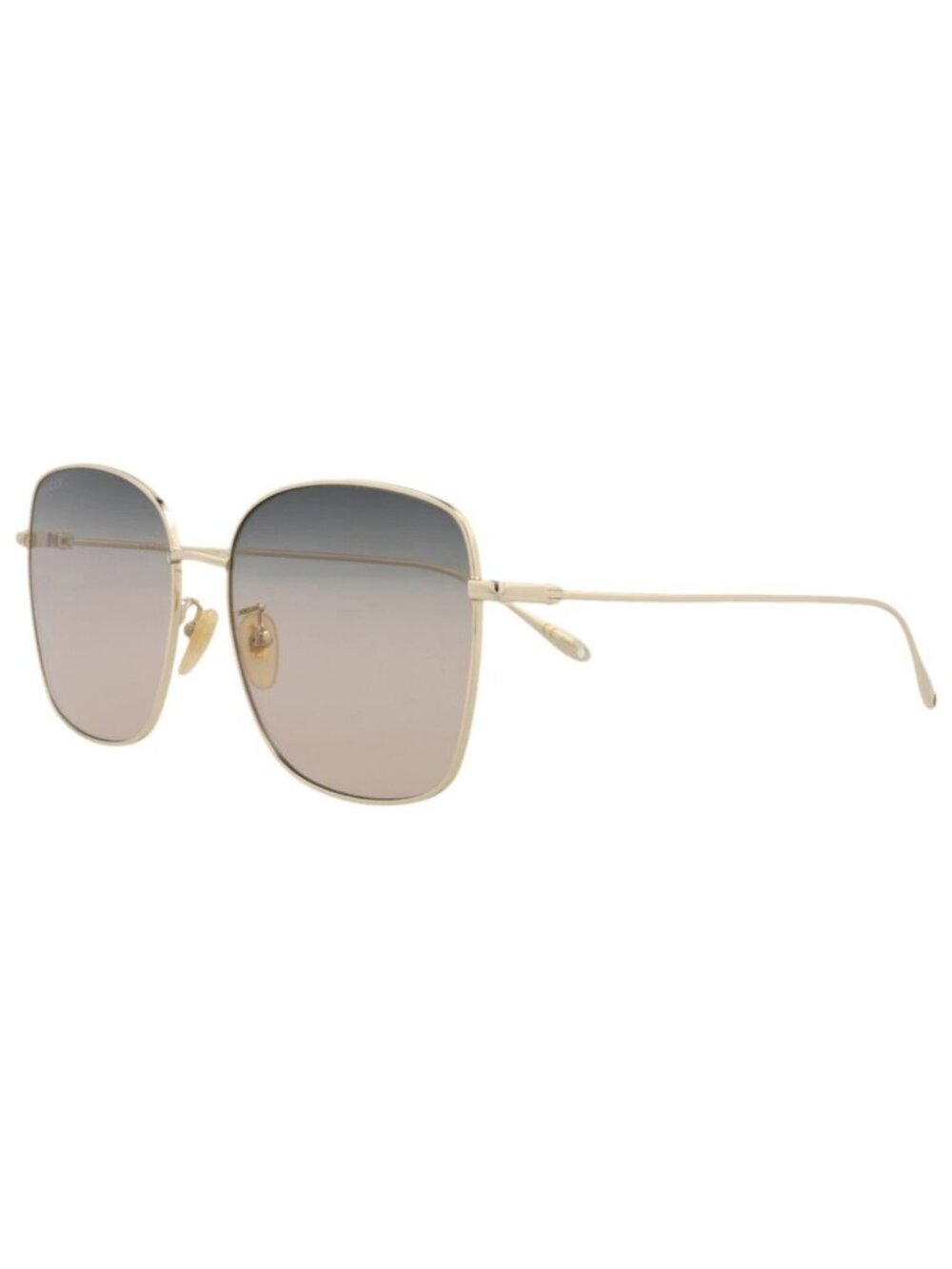 New Gucci Women's Sunglasses Square Rectangle Metal Frame Gold Gold Pink